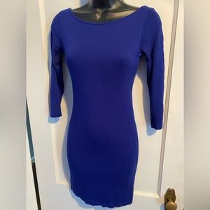 Long Sleeve Royal Blue Dress
